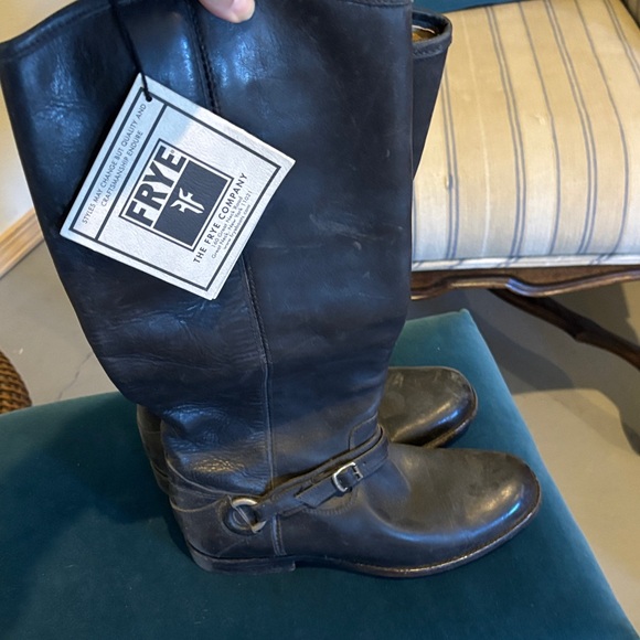 Frye Dark Leather Men's Riding Boots - Picture 1 of 4